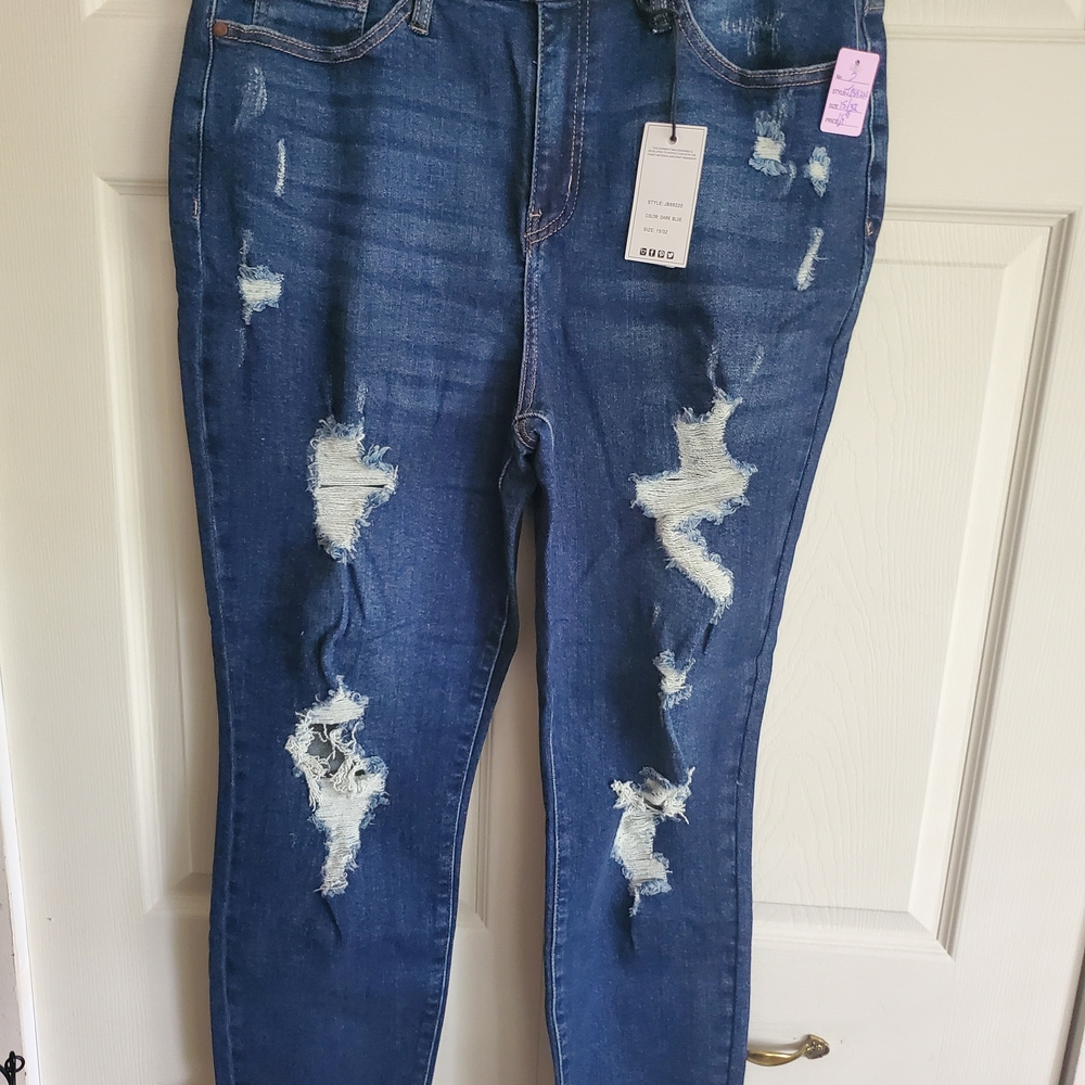 Judy Blue Women's Distressed Blue Jeans